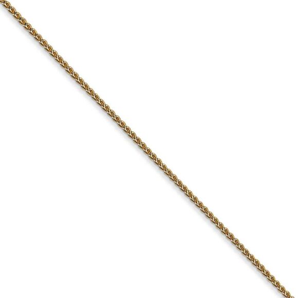 1mm 14k Yellow Gold Diamond Cut Solid Spiga Chain Necklace, 16 Inch - Picture 1 of 8